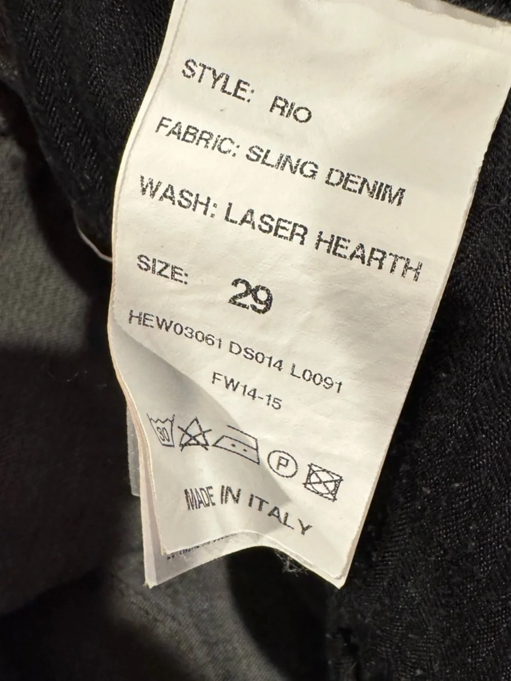 Haikure |Black Laser Hearth Wash Rio Jean-Made In Italy Chic Edgy Designer Denim